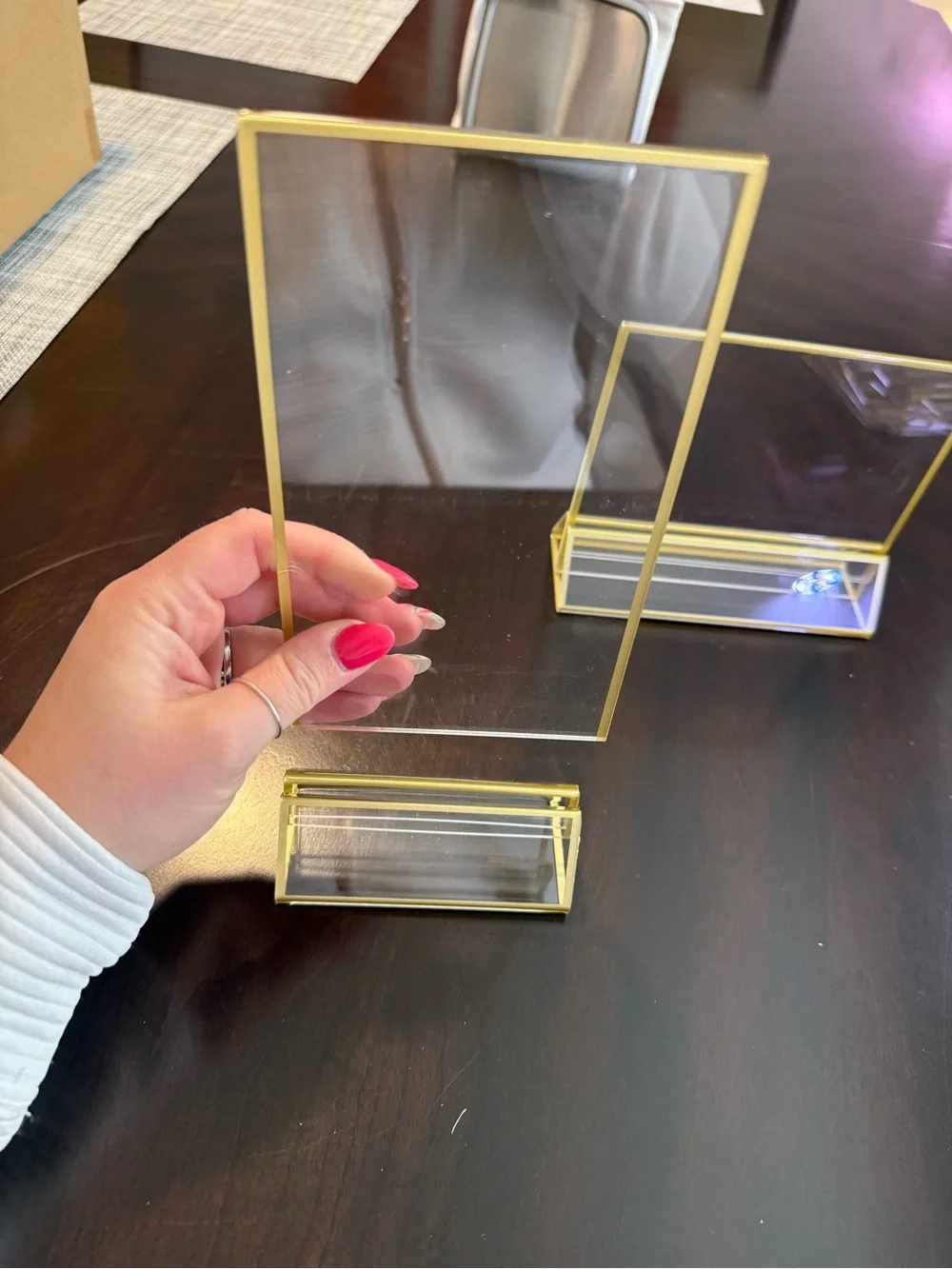 Clear Acrylic Sign Holder with Gold Frame - Home Accents